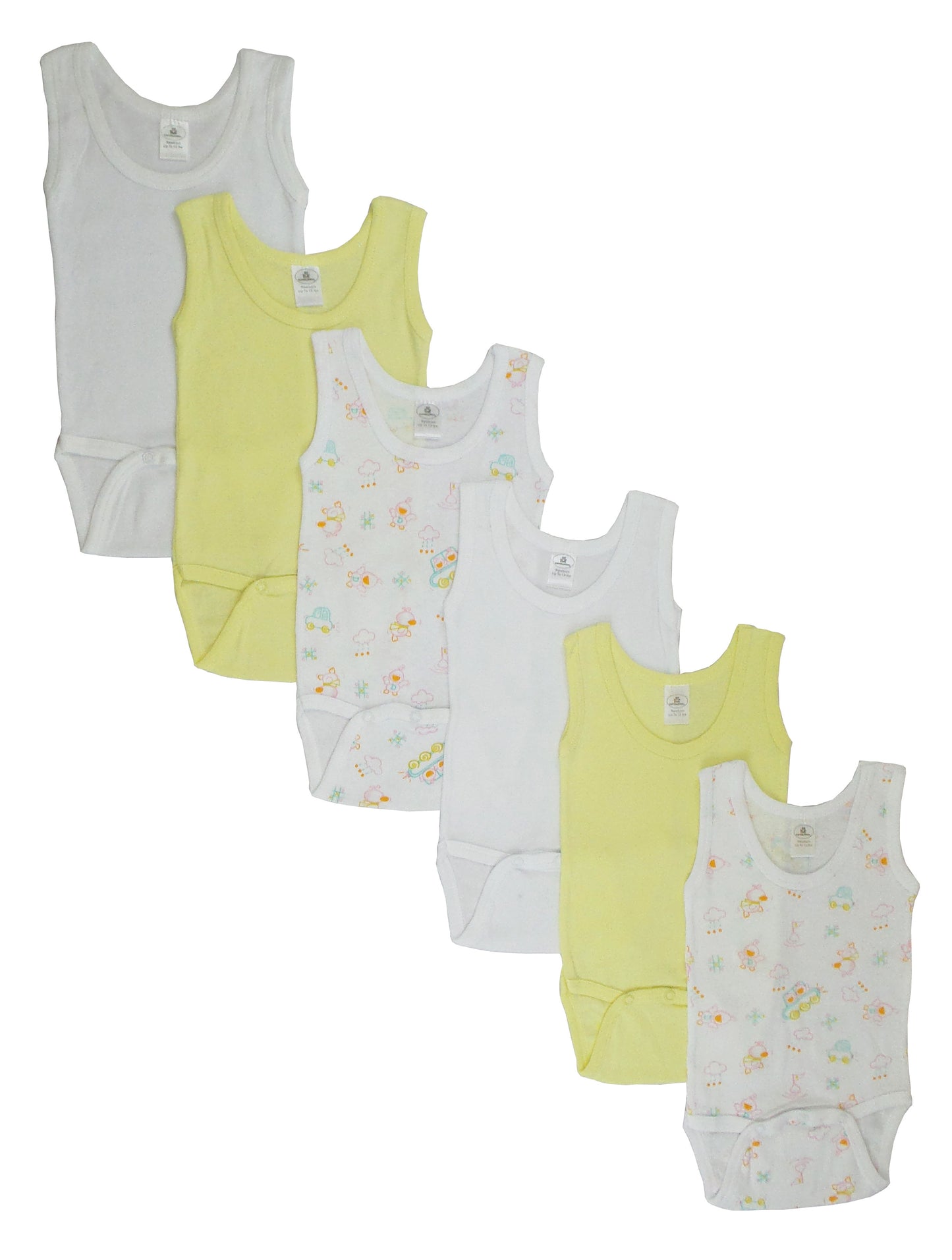 Girls' Variety Print Tank Top Onezies 6-Pack