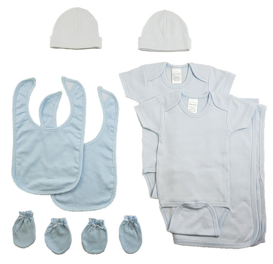 Boys' 9-Piece Blue Layette Set | Soft Cotton Baby Clothes