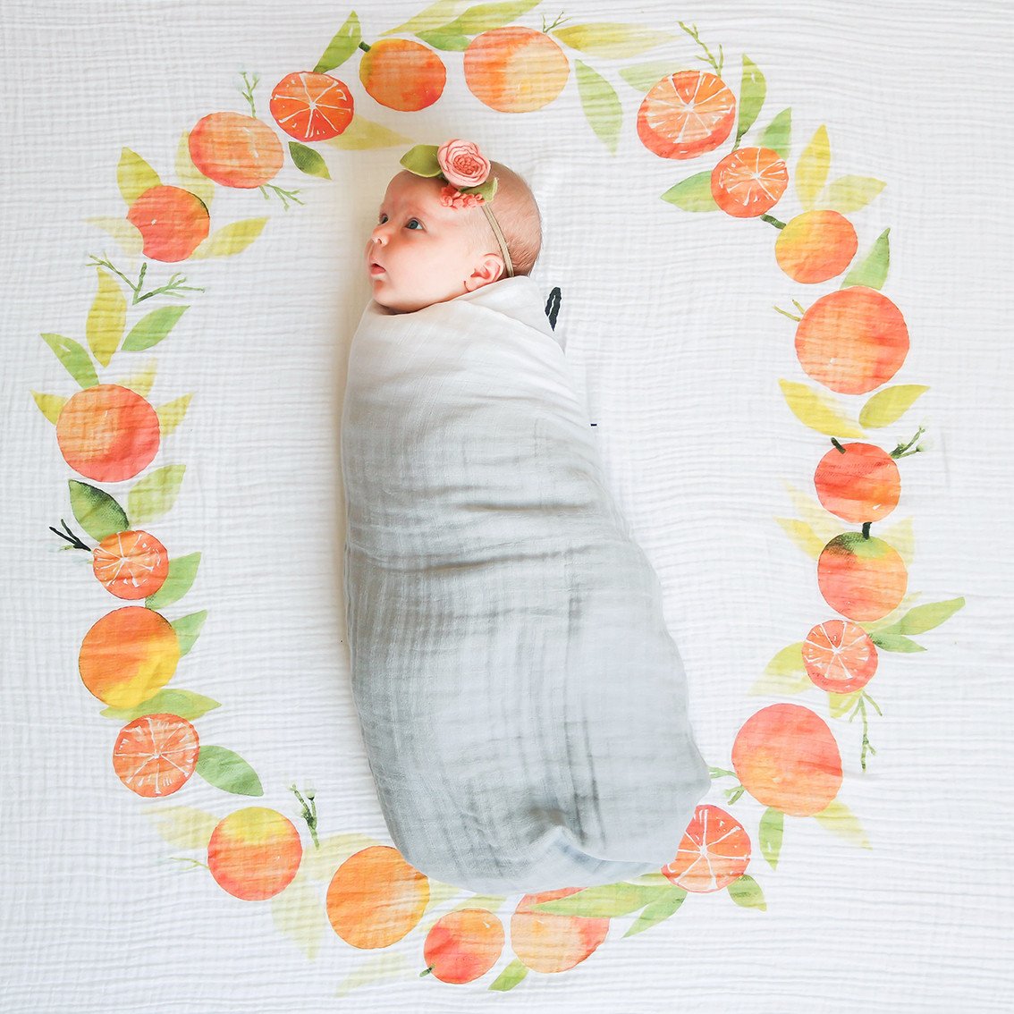 Grey Stone - Organic Swaddle Blanket by DLK