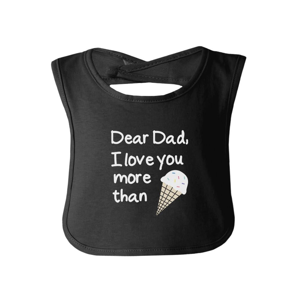 Unique 'Dear Dad' Icecream Black Baby Bib